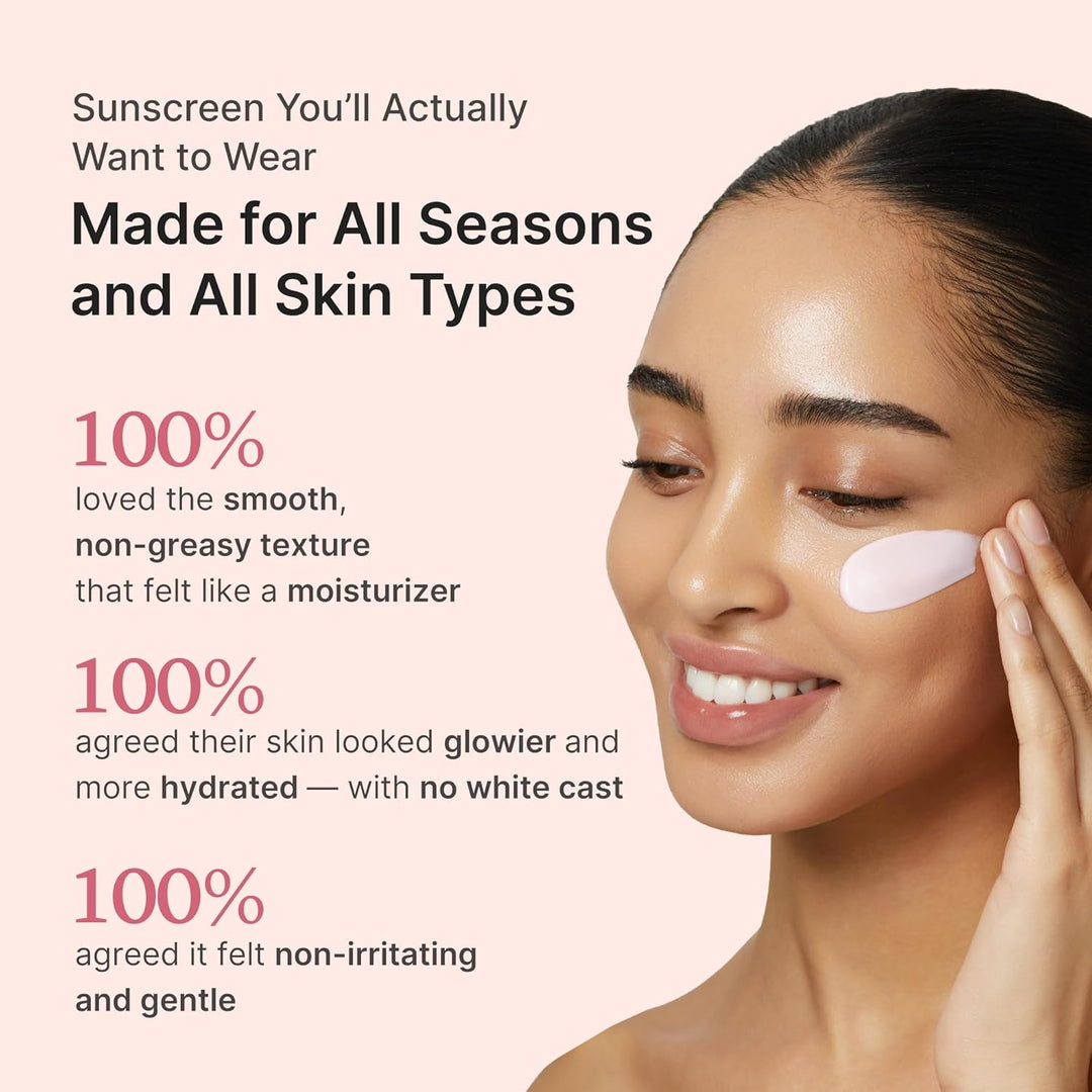 No Cast Just Glow Collagen Sunscreen | SPF 50 Broad Spectrum Face Sunscreen | Lightweight, Non-Sticky, Hydrating Formula | Peptide, Cica for Soothing & Glow | Korean Skincare