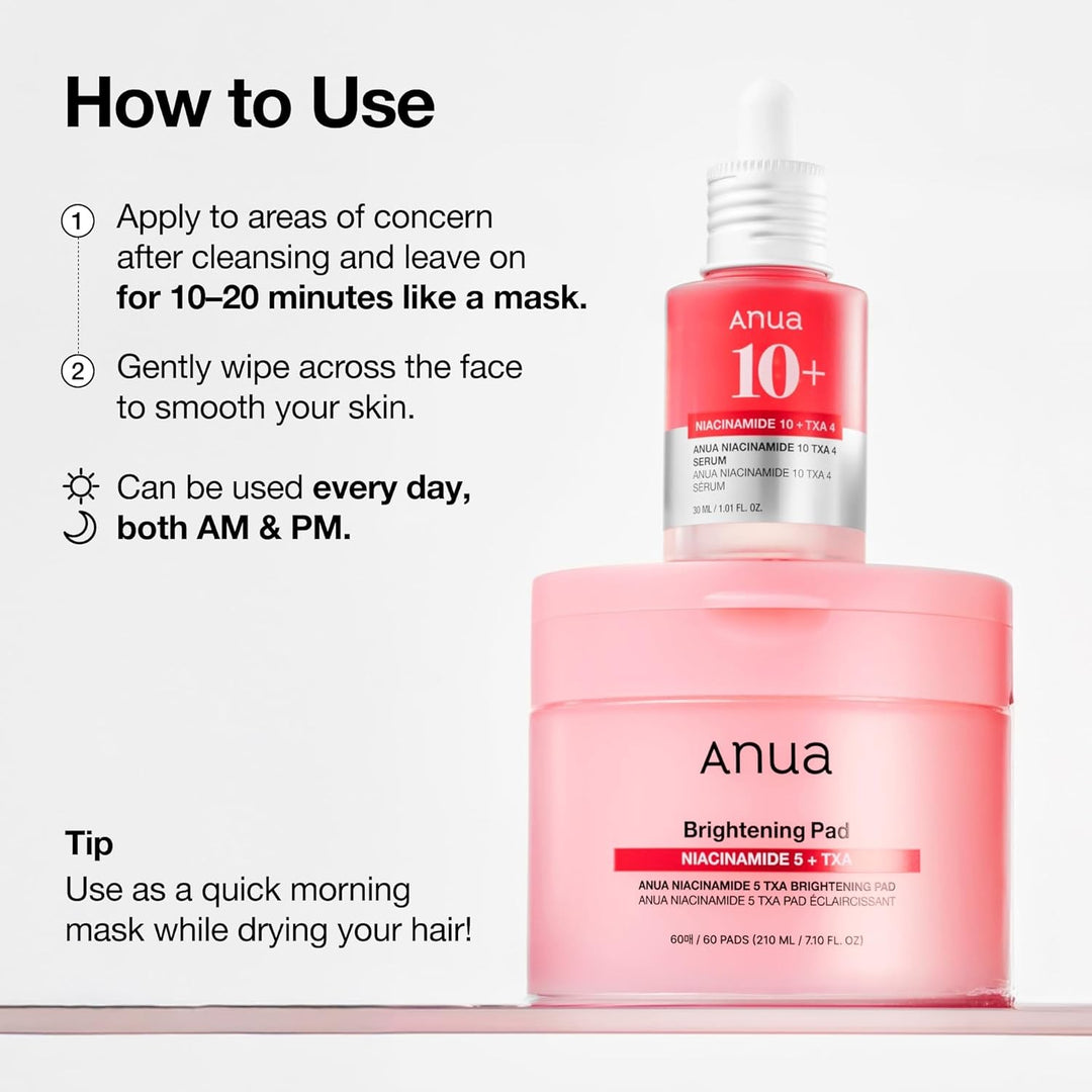 Anua Niacinamide 5 TXA Toner Pads – Hydrating Facial Pad for Daily Care, Under-E