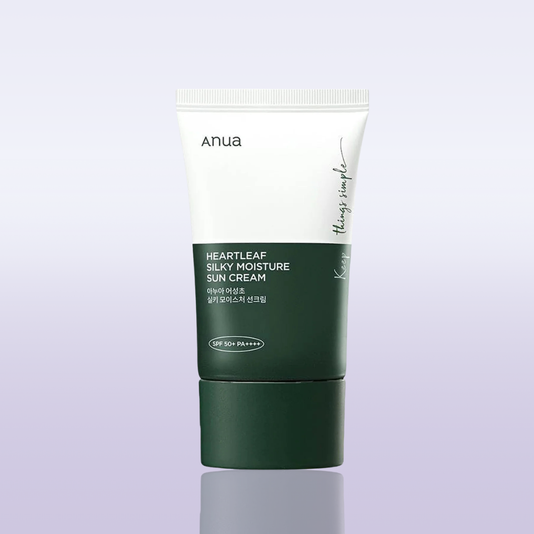 ANUA Heartleaf Silky Moisture Sun Cream SPF50+ soothing protecting Korean daily sunscreen
