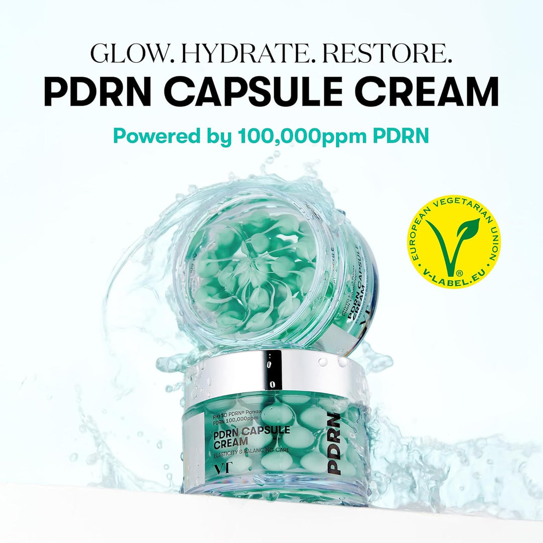 PDRN Capsule Cream 100, Hydrating Face Moisturizer with 100,000Ppm PDRN, Hyaluronic Acid, 9 Peptides, Firming & Plumping Nourishing Cream, Korean Skin Care (1.69 Fl. Oz.)